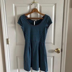LC Lauren Conrad Blue & Grey Scoop Neck Dress Size XS